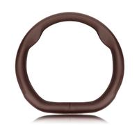 Txopaf Voiture Cuir Volant Caches, pour BYD Seal U DM-i Antidérapant Protege Volant Respirant imperméable Protection intérieur Accessoires,B/Brown-Perforated