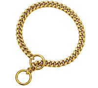 txprodogchains Collier pour chien en or 18 carats de 10 mm avec maillons cubains en acier inoxydable - Collier de dressage pour chiens de petite, moyenne et grande taille - 25,4 cm à 76,2 cm