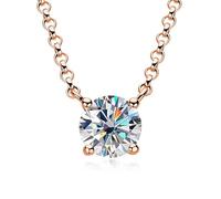 TXQHD Collier s 1 Carat d Couleur Pendentif Collier 4 Griffes Diamant étincelant chaîne de clavicule pour Les Femmes