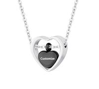 TXQHDHX Customize Urn Necklace - Double Heart Cremation Jewelry for Ashes Pendant with Mini Keepsake Personalized Necklaces Engraved Names
