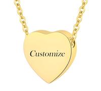 TXQHDHX Customize Urn Necklaces - Heart Cremation Urn Necklace for Ashes for Women Men Personalized Pendant Engraved Names Jewelry