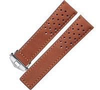 TXQHDHX Genuine leather watchband for watch strap with folding buckle 20mm 22mm Gray Black Brown cow leathr Band