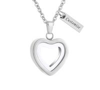 TXQHDHX Glass Heart Cremation Urn Necklace for Ashes Stainless Steel Memorial Ash Pendant Keepsake Jewelry Cremation Jewelry for Women