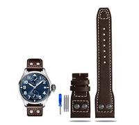 TXQHDHX Rivet Leather Watch Strap For Pilots Iw500916 Waterproof Sweat Proof Soft And Comfortable Watchband Accessories 21 22mm WatchbandS