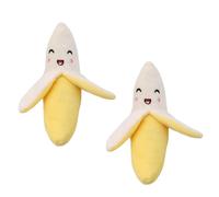 Txuolin Lot de 2 jouets couineurs en peluche pour chien (banane) Jaune