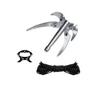 txuzong 3 Pièces Set Grappin Pliant pour Plantes Aquatiques - Ancre de Nettoyage avec Corde 10m & Poignée - 21cm Déplié pour Pêche et Bateau - Conception Renforcée à Pointes Épaissies