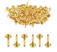 txuzong 300 Pièces Attaches Parisiennes en Or pour Scrapbooking DIY - Clips Bipodes Métalliques à Tête Ronde - Accessoires de Décoration pour Cartes, Journal Créatif, Projets Artistiques et Artisanat
