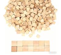 txuzong 500 Pièces de Lettres Vierges en Bois - Petits Blocs Lettres Scrabble Taille 20 x 18 x 5 mm - Cubes en Bois Naturel pour Écriture Personnalisée, Bricolage, Jeux de Société DIY et Apprentissage