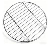 txuzong Diamètre 33 cm Grille Ronde Barbecue en Acier INOX - Grille de Cuisson Robuste pour Camping, Pique-Nique et Jardin - Surface Anti-Adhésive & Résistante à la Chaleur (Argent)