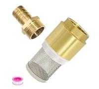 txuzong Kit 1" Clapet Anti-Retour Laiton avec Crépine Acier Inox - Vanne de Retour pour Pompe et Tuyau d'Aspiration - Inclus Joint d'Étanchéité et Raccord Fileté 1"