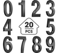 txuzong Lot de 20 autocollants numérotés de 0 à 9 - Chiffres adhésifs 4,5 cm - Résistants aux intempéries - Pour boîte aux lettres, porte d’entrée, rangement - Idéal pour adressage et décoration