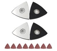 txuzong Parkside Patin de Ponçage Multi-Outil, 4 Pièces - 80mm, pour Bois/Métal/Plastique/Plâtre, avec 8 Feuilles Papier Abrasif, Compatible Outils Oscillants (Triangulaire, Fixation Rapide)