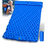 TXVQ Matelas de Camping Autogonflant 2 Personnes, Tapis de Camping Matelas Gonflable Double Ultraléger avec Pompe à Pied et Oreillers Parfait pour Camping, Randonnée, Sac à Dos