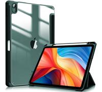 TXWLLIU Coque pour iPad Air 11 Pouces M3/M2 (7e/6e Génération, 2025/2024) et iPad Air 5/4 (2022/2020) 10,9 Pouces, Coque de Protection Arrière Rigide Transparente à Trois Volets, Vert Nuit Foncé