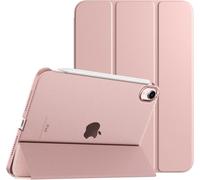 TXWLLIU Coque pour iPad Mini 7 (A17 Pro) 2024/Mini 6 2021 8,3 Pouces, Triple Pli, Coque Arrière Fine Translucide Givrée, Fonction Veille/Réveil Automatique, Or Rose