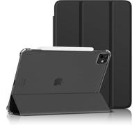TXWLLIU Coque pour iPad Pro 11 Pouces M4 2024 (5e Génération)/M5 2025 (6e Génération), Étui de Protection Rigide et Léger avec Dos Givré Translucide, Veille/Réveil Automatique, Noir