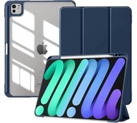 TXWLLIU Coque pour iPad Pro 11 Pouces M5 2025 (6e Génération)/M4 2024 (5e Génération) avec Porte-Stylo, Coque de Protection Ultra Fine et Légère, Fonction Veille/Réveil Automatique, Bleu Foncé