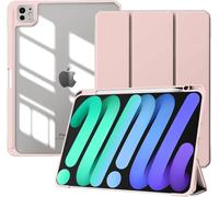 TXWLLIU Coque pour iPad Pro 11 Pouces M5 2025 (6e Génération)/M4 2024 (5e Génération) avec Porte-Stylo, Coque de Protection Ultra Fine et Légère, Fonction Veille/Réveil Automatique, Or Rose