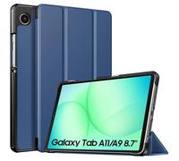 TXWLLIU Coque pour Samsung Galaxy Tab A11 8,7 Pouces 2025/Galaxy Tab A9 8,7 Pouces 2023, Étui pour Tablette Ultra-Mince et Léger à Trois Volets, Bleu Foncé