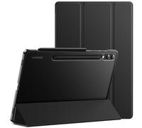 TXWLLIU Coque pour Samsung Galaxy Tab S10 Plus/Tab S9 Plus 12,4 Pouces, Support à Trois Volets, Coque Arrière Rigide en PC avec Fonction Veille/Réveil Automatique, Noir