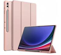 TXWLLIU Coque pour Tablette Samsung Galaxy Tab S10 Ultra/Tab S9 Ultra 14,6 Pouces avec Porte-Stylo, Support à Trois Volets, Fonction Veille/Réveil Automatique, Rose