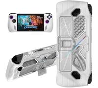 TXWLLIU Étui de Protection en Silicone pour ASUS ROG Ally 2023, Étui Rigide Antichoc et Antidérapant, avec Support, Accessoire de Protection pour ASUS ROG Ally, Blanc & Transparent
