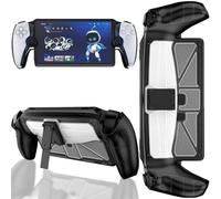 TXWLLIU Étui de Protection Sony Compatible avec PlayStation Portal, Étui pour Manette PS5 avec Support, Coque Absorbant Les Chocs, Transparent & Noir