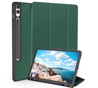 TXWLLIU Étui pour Samsung Galaxy Tab S10 Plus/S9 FE+/S9 Plus 12,4 Pouces avec Support S Pen, Étui de Protection Ultra Fin à Trois Volets, Fonction Veille/Réveil Automatique, Bleu-Vert