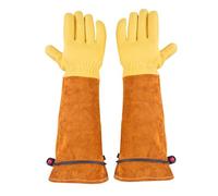 TXWLLIU Gants de Gardinage Longs en Cuir Pour Homme et Femme, Résistants Aux Épines, Pour la Taille des Rosiers, Gants de Protection Pour le Jardinage et le Travail du Bois, Taille L