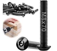 TXXATX 10 Pièces Vis Noire M8x70mm Vis à Tête Plate Vis M8 Vis à Métaux Tête Bombée Acier Inoxydable 304 Boulons à Tête Hexagonale Filetage Complet pour Réparation de Meubles Montage L'entretien