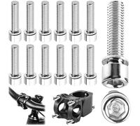 TXXATX 12 Pièces Vis de Potence de Vélo M5x20 mm Vis d'Arbre de Vélo Vis à Cône de Vélo en Acier Inoxydable 304 avec Clé Allen de 4mm pour VTT Vélos de Route Motos