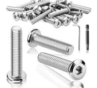 TXXATX 25 Pièces M8 Vis M8x40mm Vis Tete Plate Acier Inoxydable Hexagone Creux Filetage Complet Vis Allen avec Clés Allen Embout de Tournevis pour DIY Montage Maintenance