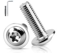 TXXATX 25 Pièces Vis Torx à Tête Bombée avec Bride M6x16 mm Vis à Tête Plate Acier Inoxydable A2 V2A Boulon ISO 7380-2 Boulon Filetage Complet pour Pied Table Meubles Bois Echafaudage Génie Mécanique