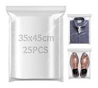 TXXATX 35x45cm Sachet Plastique Transparent Zip 25 Pièces Sachet Zip Transparent Plastiques Refermables Grand pour Alimentation Vêtements Fournitures Collection Stockage