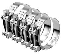 TXXATX 4 Pièces Collier Echappement 80-85 mm Collier de Serrage Inox Collier Echappement Moto pour Accessoires de Tuyaux D'échappement Tuyaux Gaines Ventilation