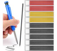 TXXATX 54 Pièces Recharges de Crayons de Charpentier 2.8 mm Mine Crayon Chantier Noir Rouge et Jaune Solides Remplacement Réutilisables Recharges de Graphite Charpentier pour Architecte Dessin