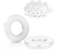 TXXATX 60 Pièces Rondelle Plastique M4x12 mm Rondelle Plates Nylon DIN 125 Isolation Entretoise Plastique Blanc pour Vis Pommeau de Douche Connecteurs de Meubles