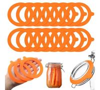 TXXATX Lot de 15 anneaux en caoutchouc de rechange en silicone pour bocaux Weck - 69 mm - Réutilisables - Anti-fuite - Pour bocaux à col large - Orange