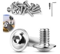 TXXATX M6x8mm Vis à Tête Bombée 30pcs Boulon à Tête Plate M6 ISO 7380-2