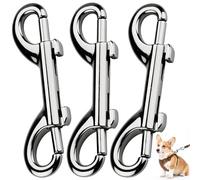 TXXATX Mousqueton Double Alliage de Zinc Crochets à Déclic pour Chaînes 3 Pièces Double Extrémité Clip Crochet Argent Porte-Clés Double Extrémité Boulon Snaps pour Cordes Connexions Laisses Chiens