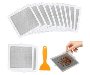 TXXATX Passoire à cheveux - 15 x 15 cm - 20 feuilles - Attrape-cheveux - Avec spatule en plastique - Pour douche, cuisine, balcon