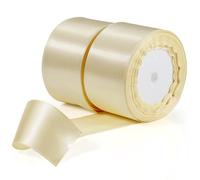 TXXATX Ruban cadeau de 50 mm de large - Beige - Ruban de satin décoratif - 46 m - Pour mariage, baptême, anniversaire, emballage cadeau - Décoration de table de Noël