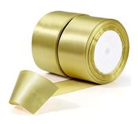 TXXATX Ruban cadeau large 50 mm, ruban pour boucle antikgold, ruban en satin décoratif, rubans cadeaux 46m, ruban de mariage en tissu antikgold pour baptême, anniversaire, emballage cadeau, décoration