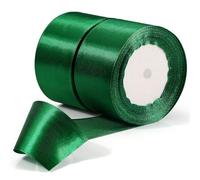 TXXATX Ruban pour cadeaux, largeur 50 mm, couleur vert foncé, ruban de satin décoratif, 46 m, ruban pour mariage, tissu vert foncé, pour baptême, anniversaire, emballage cadeau, décoration de