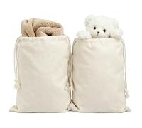 TXXATX Sac Linge Sale 75x50 cm, 2 Pièces Extra-Large Sac à Linge Tissu Coton Naturel avec Cordon de Serrage Réutilisable pour Vêtements Rangement pour Chaussures