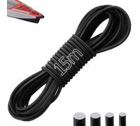 TXXATX Tendeur Élastique 15 m Sandow 5 mm Corde Élastique pour Bâche Noir Rond Élastique Bâche Remorque pour Camping Tente Sac à Dos Cordon Projets de Bricolage