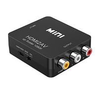 TXY Mini HDMI compatible vers RCA AV/CVBS Convertisseur vidéo composite AV Adaptateur HDMI 2AV pour TV VHS VCR DVD Noir