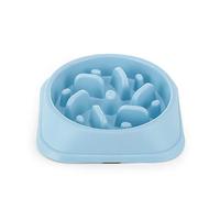Txyk Gamelle d'alimentation Lente pour Chiens, Alimentation Ralentie et Interactive pour Les Animaux Bleu Durable de Cuvette d'eau de Boisson d'animal familier antidérapant carré Bleu