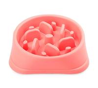 Txyk Gamelle d'alimentation Lente pour Chiens, Alimentation Ralentie et Interactive pour Les Animaux Bleu Durable de Cuvette d'eau de Boisson d'animal familier antidérapant (Rose)