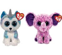 Ty - Animaux en peluche - Beanie Boo's - Helena Husky & Eva Elephant